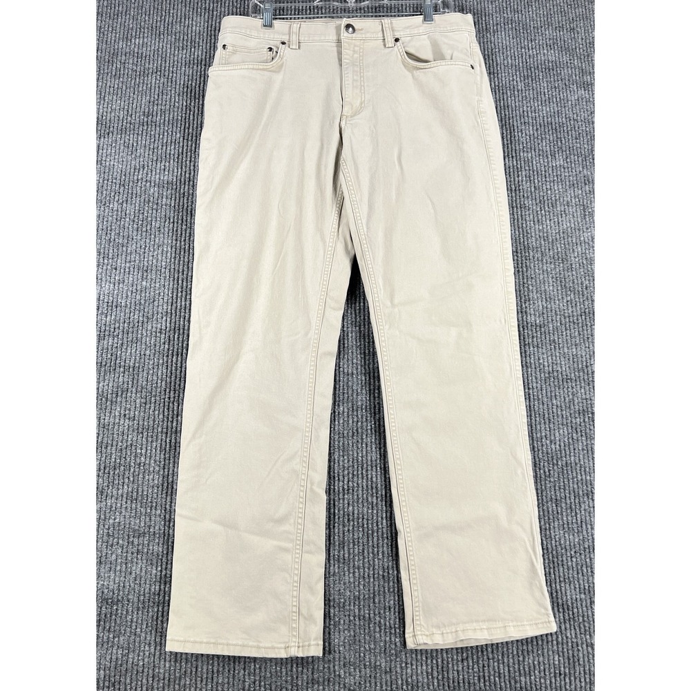 ROWM Jeans‎ Mens 34x32 Beige Straight Leg Stretch Casual Classic Pants Cotton